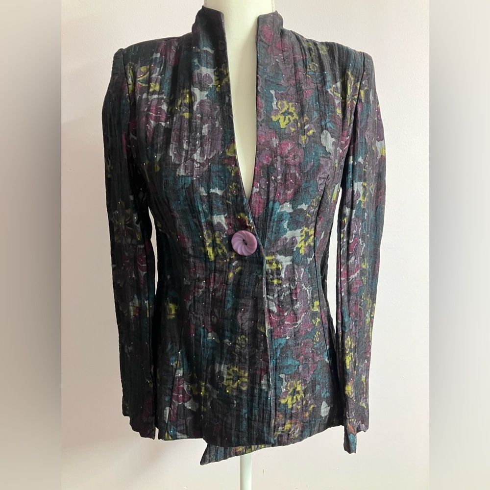 Cheryl Nash Women’s Jacket, S, Multicolored, Floral, Lightweight